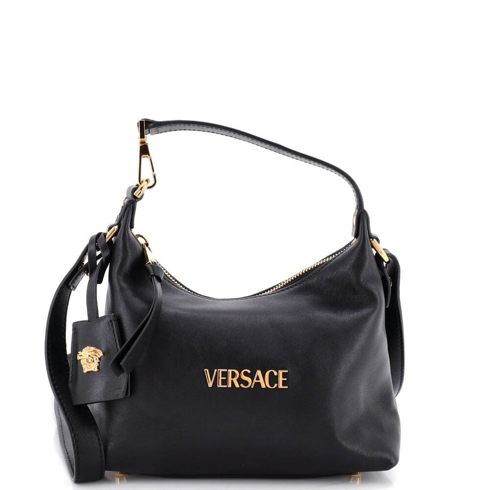 Versace Tag Hobo Leather